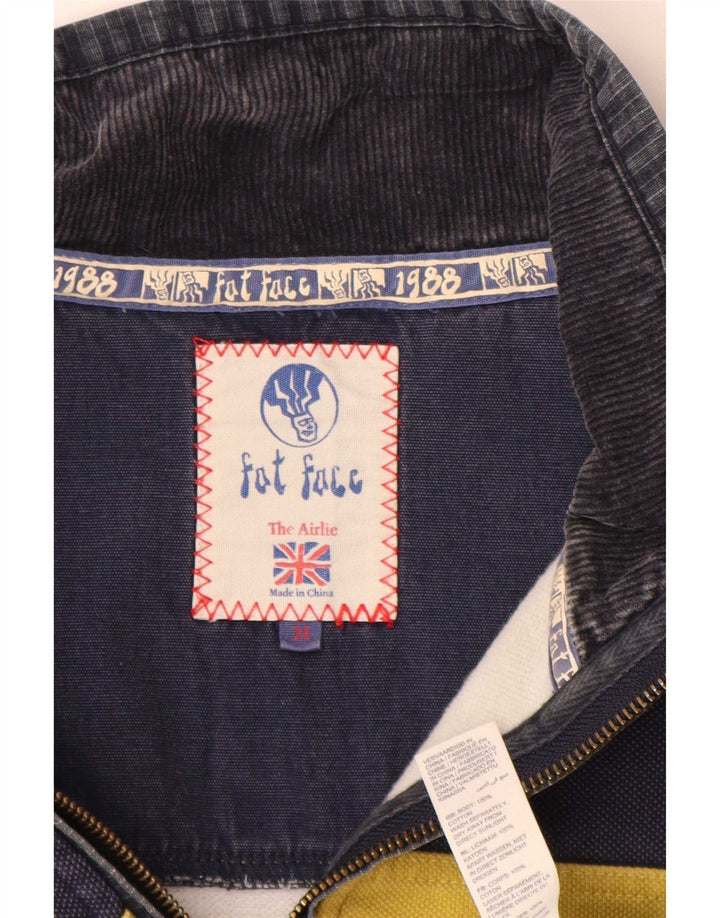 Fat Face Sweat-shirt à col zippé pour homme Bleu marine moyen Colourblock