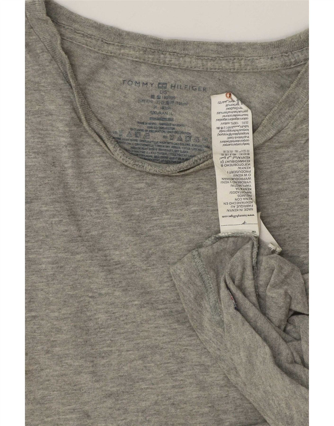 Tommy Hilfiger T-Shirt Homme Haut Large Gris Coton