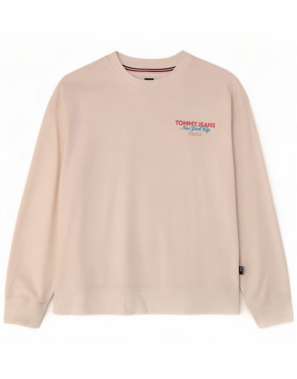 Tommy Hilfiger Sweat-shirt graphique pour femme UK 14 Coton blanc moyen