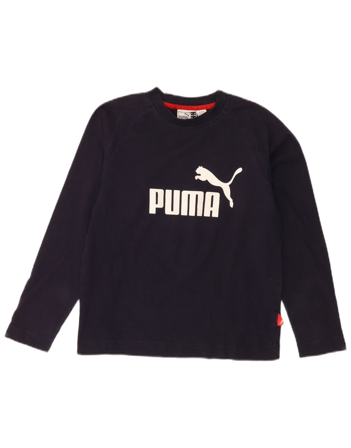 Puma Haut graphique à manches longues pour garçon 9-10 ans Bleu marine