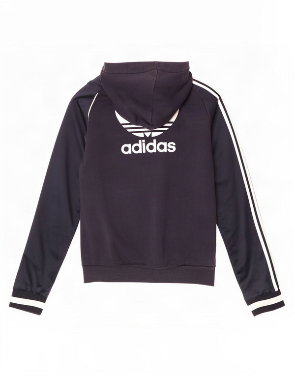 Adidas Veste de survêtement à capuche pour femme UK 10 Petit Bleu marine Polyester