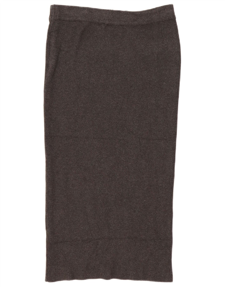 Zara Femme Jupe Droite En Tricot Moyen W28 Gris Viscose