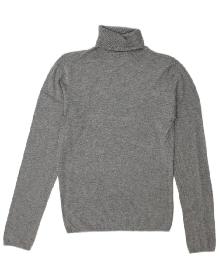 Zara Pull col roulé pour femme UK 10 Petite Rayonne Grise