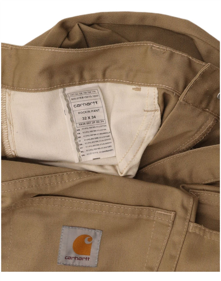 CARHARTT Pantalon décontracté bootcut pour homme W32 L34 Beige Polyester