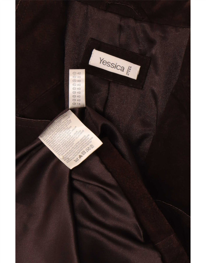 Yessica Manteau en daim pour femme UK 44 Cuir marron moyen