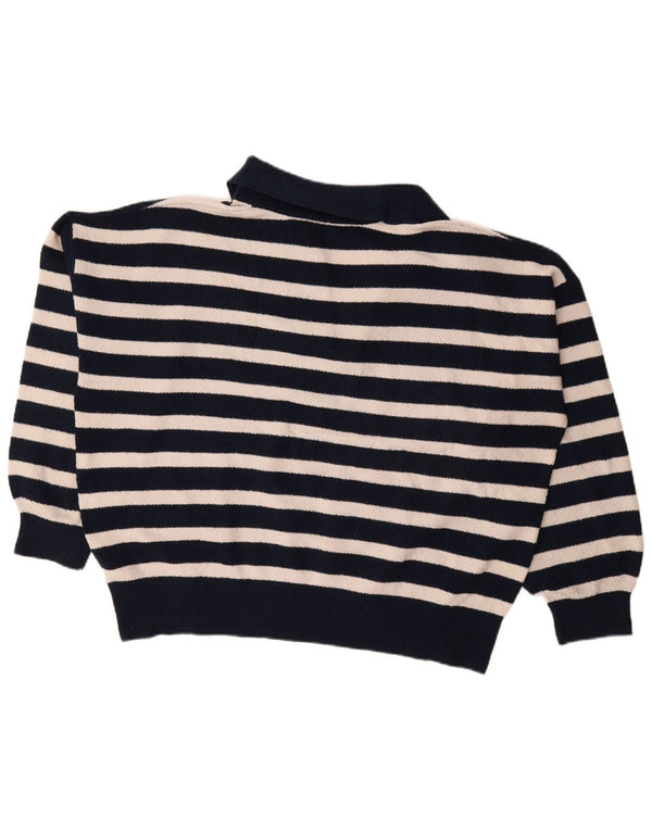 Marks & Spencer Pull à col polo pour femme UK 16 Large Bleu marine