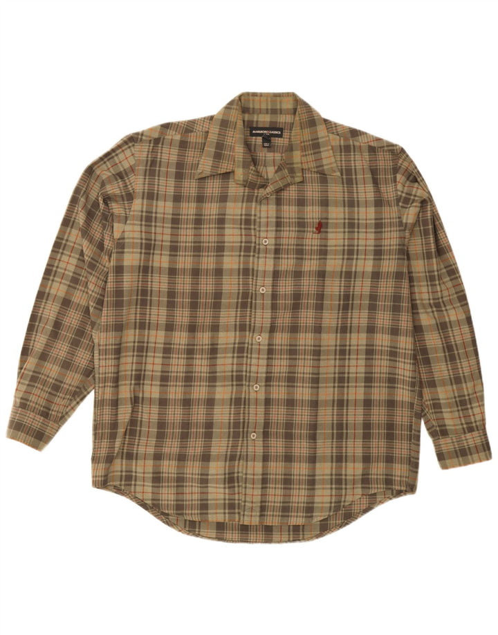 Marlboro Classics Chemise en flanelle pour homme à carreaux kaki