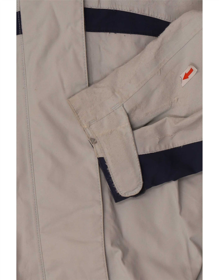 Jack Wolfskin Veste de pluie à capuche pour femme UK 14 Bleu moyen Colourblock
