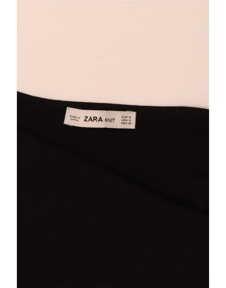 Zara Body Halter Femme UK 12 Medium Noir Viscose