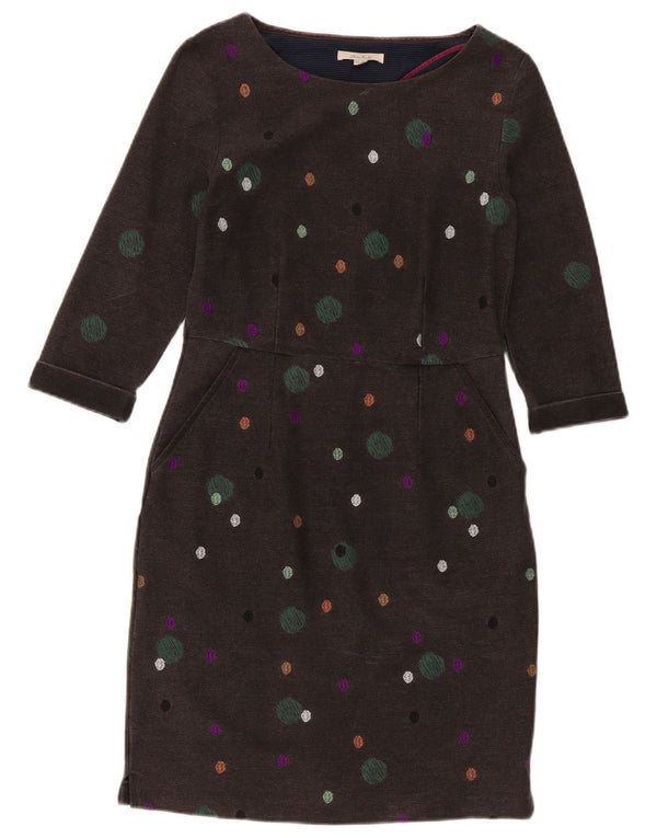 Robe fourreau à manches 3/4 White Stuff pour femme UK 10 Small Gris à pois