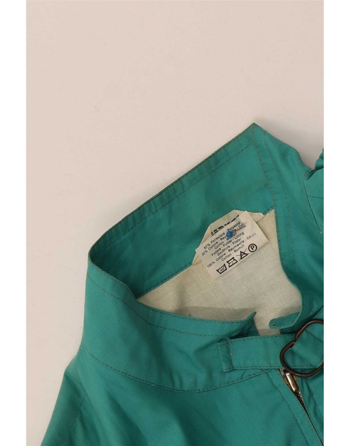 veste bomber femme vintage UK 12 Medium Turquoise Colourblock Polyester