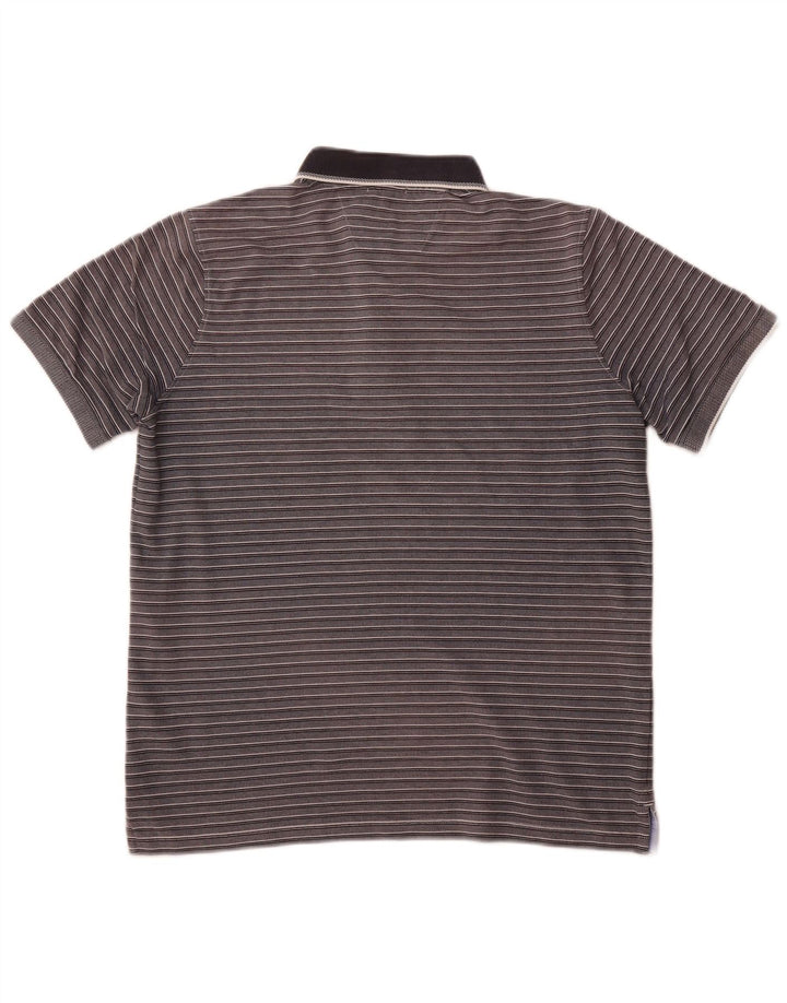 DANIEL HECHTER Polo Homme Facile d'Entretien Grand Coton Rayé Gris