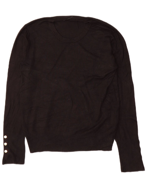 Zara Pull ras du cou pour femme UK 14 Medium Noir Viscose