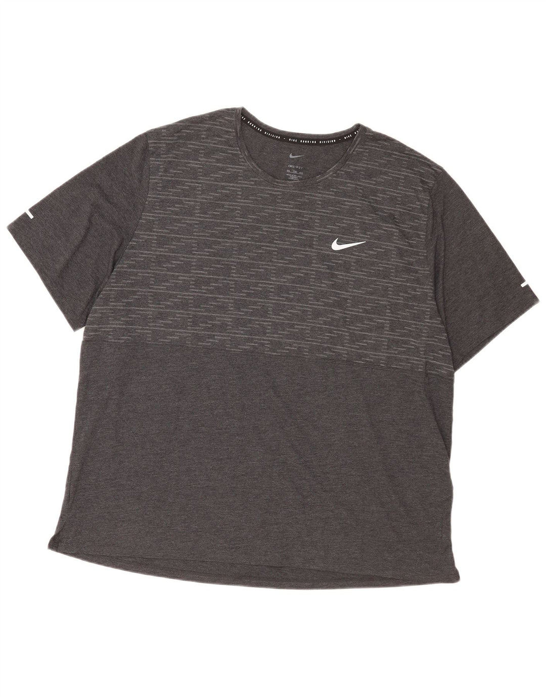 Nike Mens Dri Fit T-Shirt Top 2XL Gris Géométrique Polyester