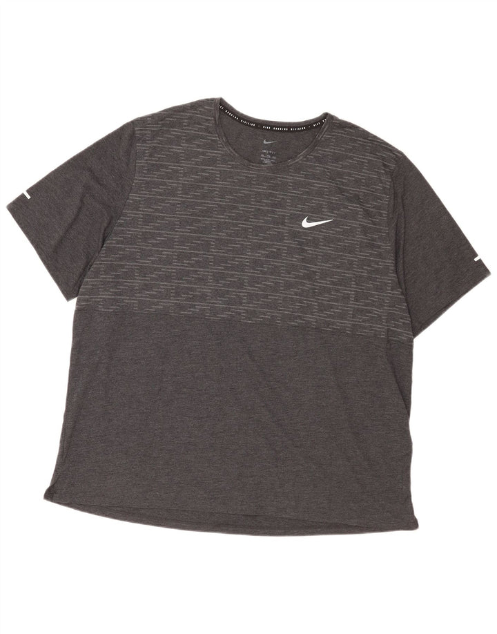 Nike Mens Dri Fit T-Shirt Top 2XL Gris Géométrique Polyester
