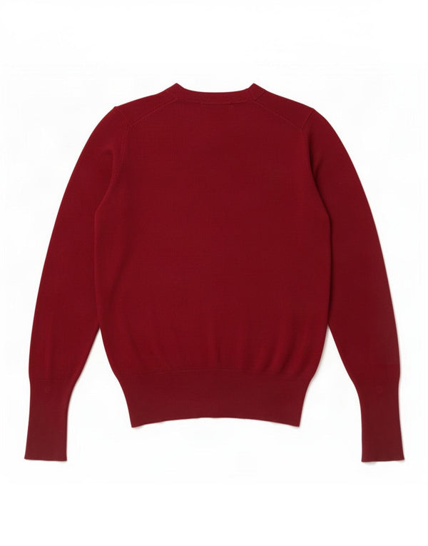 Zara Pull ras du cou pour femme UK 8 Small Viscose Bordeaux