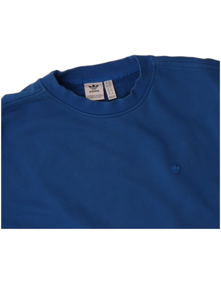 ADIDAS Sweat-shirt surdimensionné pour femme UK 14 Grand coton bleu