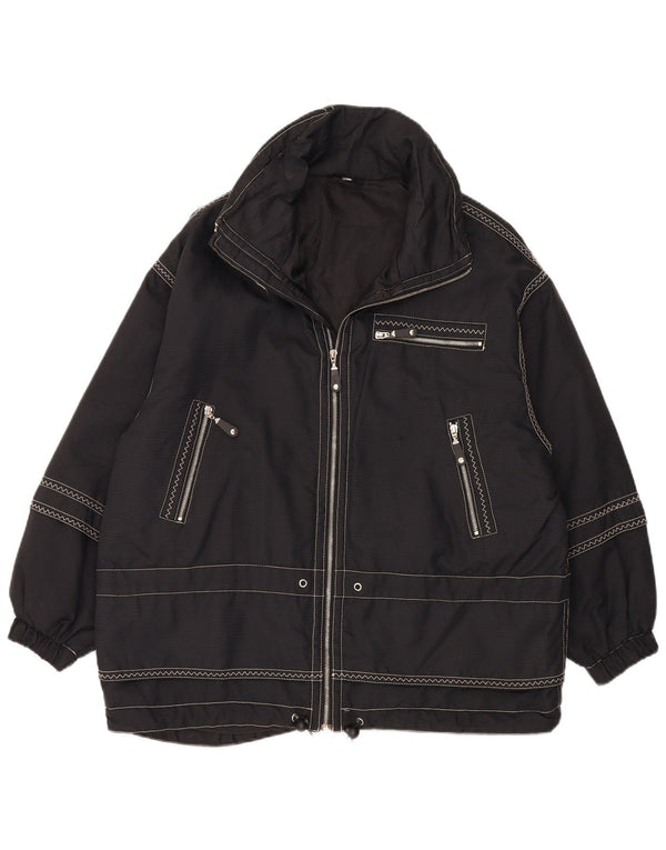 Veste coupe-vent surdimensionnée femme vintage IT 44 Medium Black Polyamide