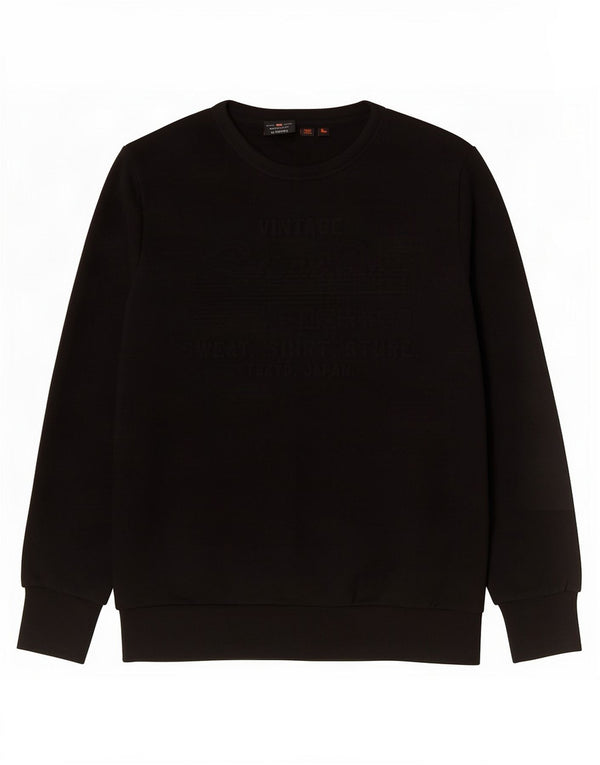 Superdry Sweat-shirt pour homme en coton noir Large