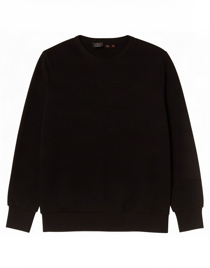 Superdry Sweat-shirt pour homme en coton noir Large