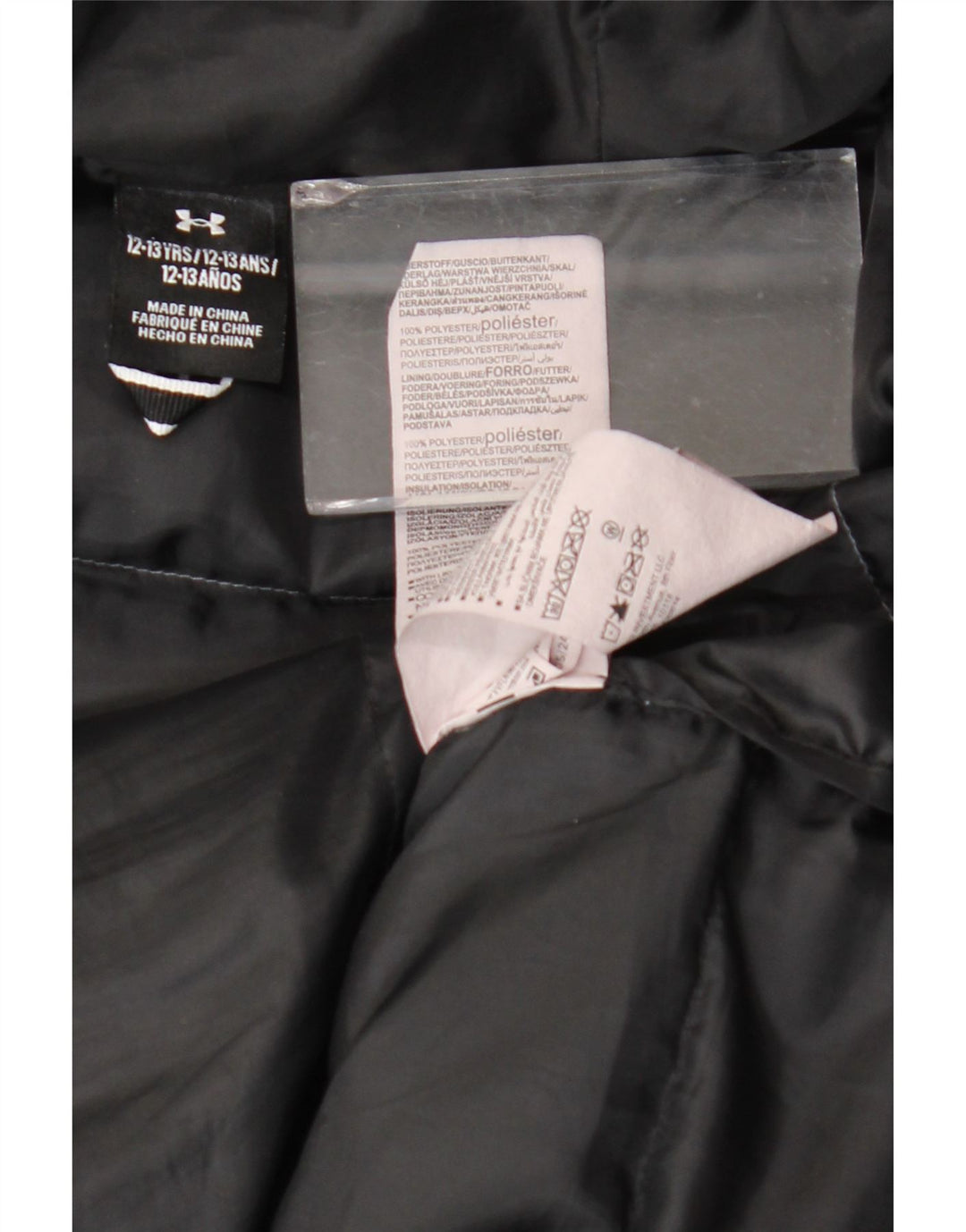 Under Armour Veste matelassée à capuche graphique pour garçon 12-13 ans Gris Colorblock