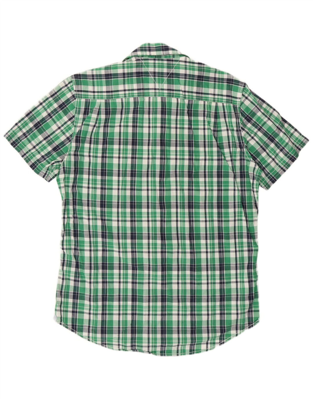Tommy Hilfiger Chemise à manches courtes pour homme en coton à carreaux vert moyen