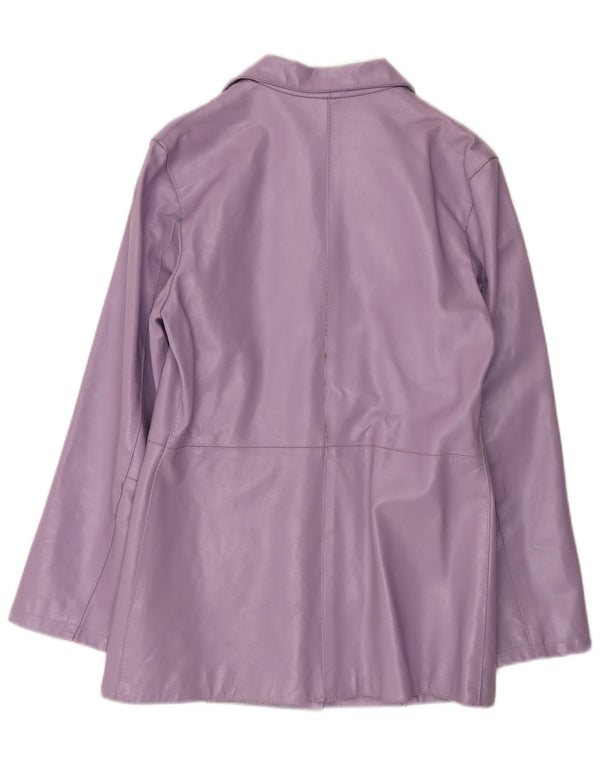 veste en cuir femme vintage UK 14 Grand Violet