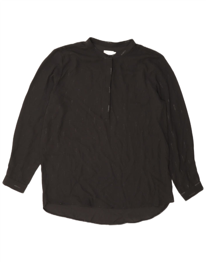 Dack's Chemisier à manches longues pour femme UK 46 Large Noir Rayé