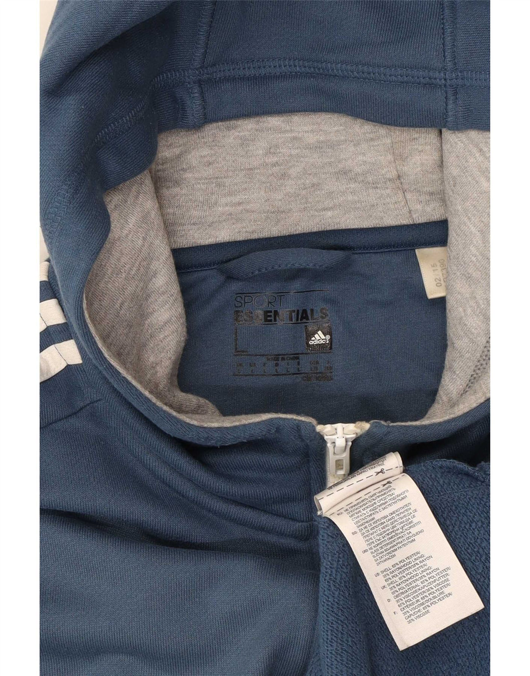 Adidas Hommes Climalite Zip Sweat À Capuche Grand Bleu Marine Polyester