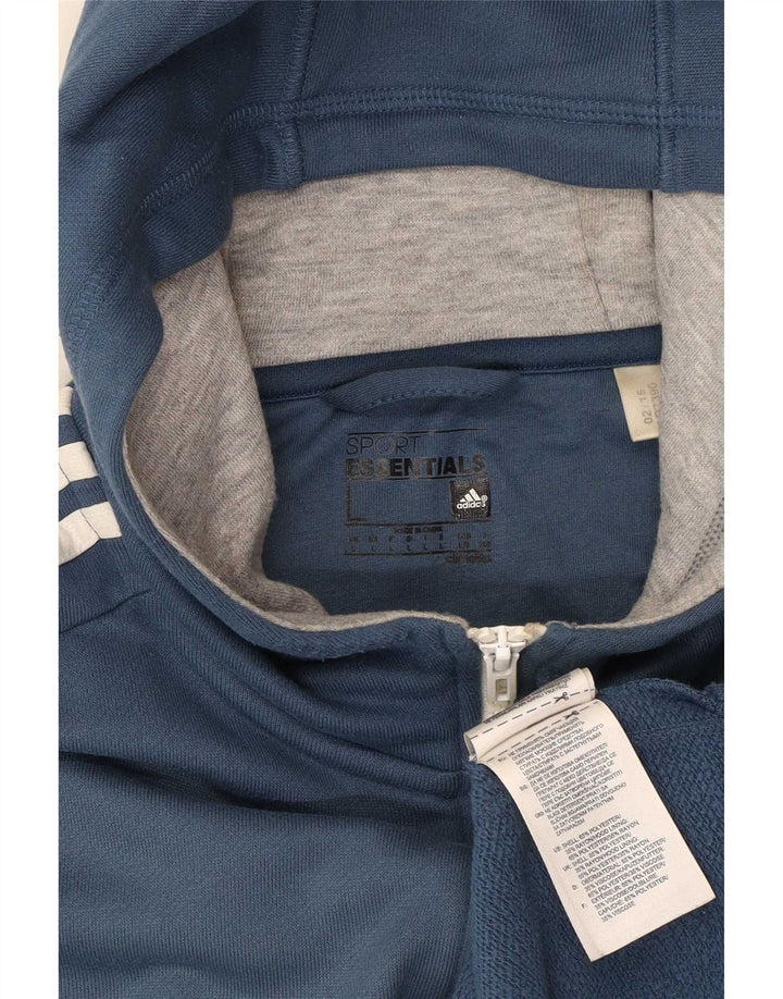 Adidas Hommes Climalite Zip Sweat À Capuche Grand Bleu Marine Polyester