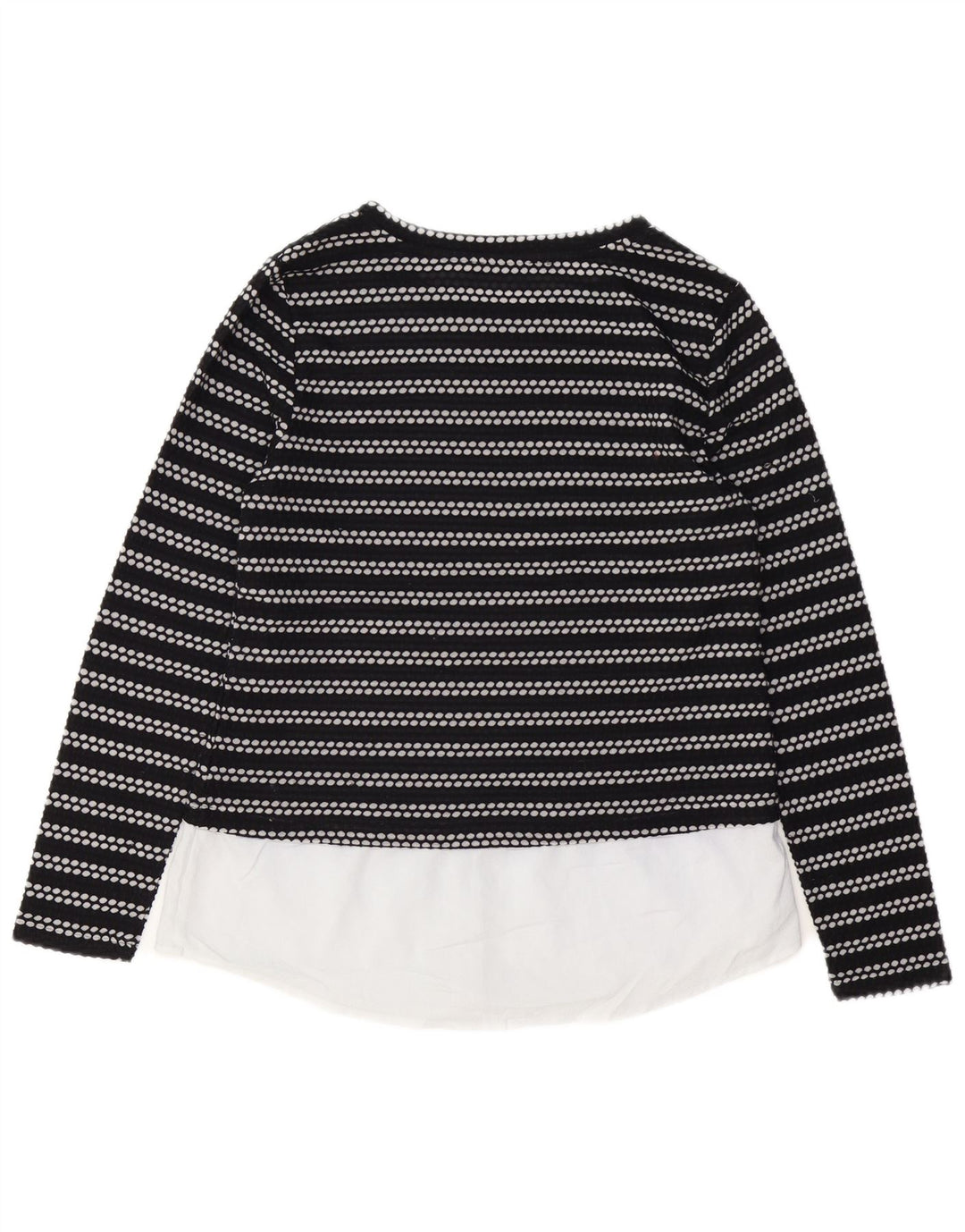 CALVIN KLEIN Haut à manches longues pour femme UK 12 Medium Noir Rayé