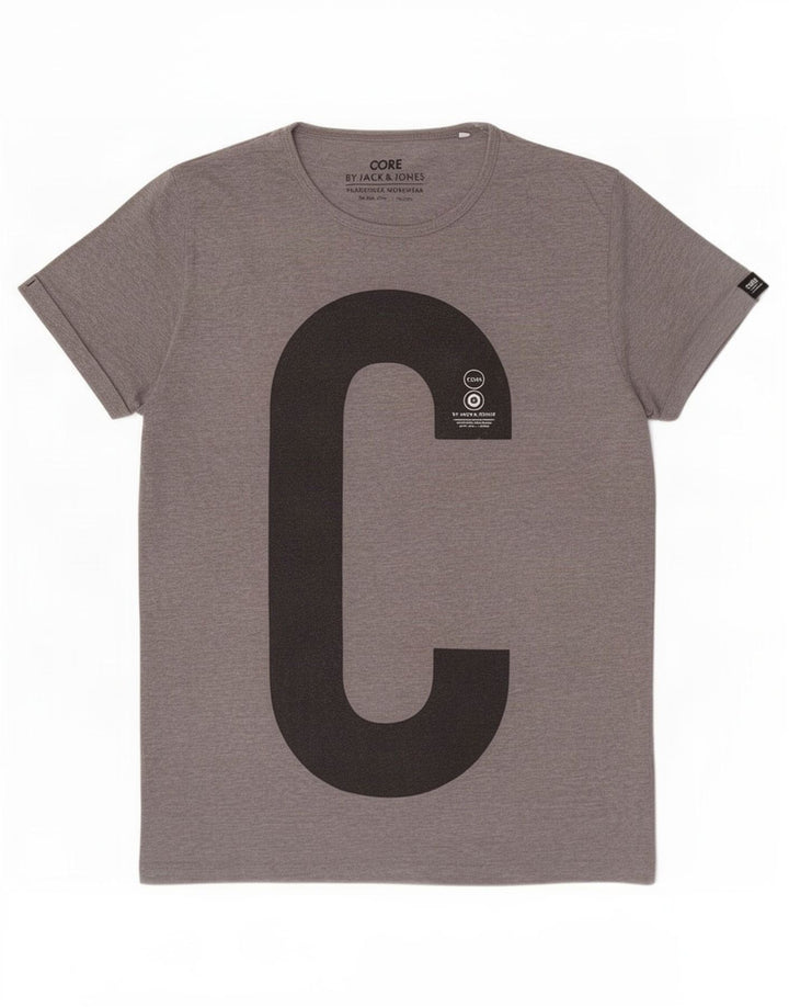 Jack & Jones Homme Core Graphic T-Shirt Top Large Gris Polyester