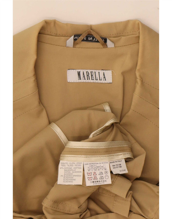 Marella Veste Blazer 3 Boutons Femme UK 6 XS Beige Coton