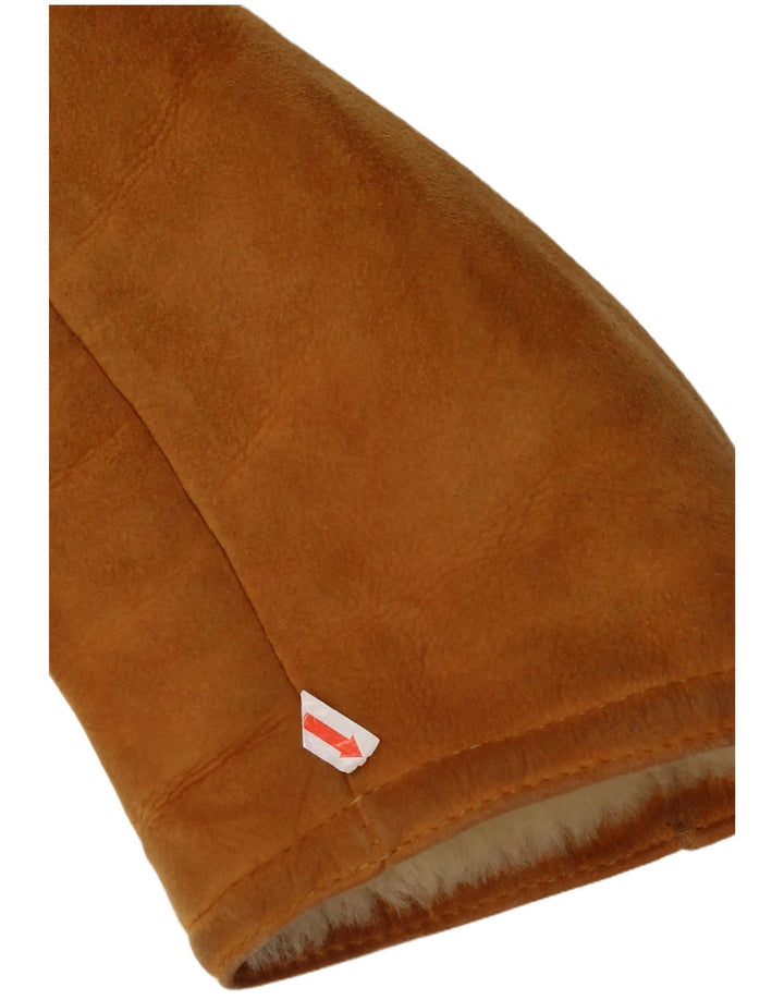 veste en peau de mouton à capuchon femme vintage EU 44 XL peau de mouton beige