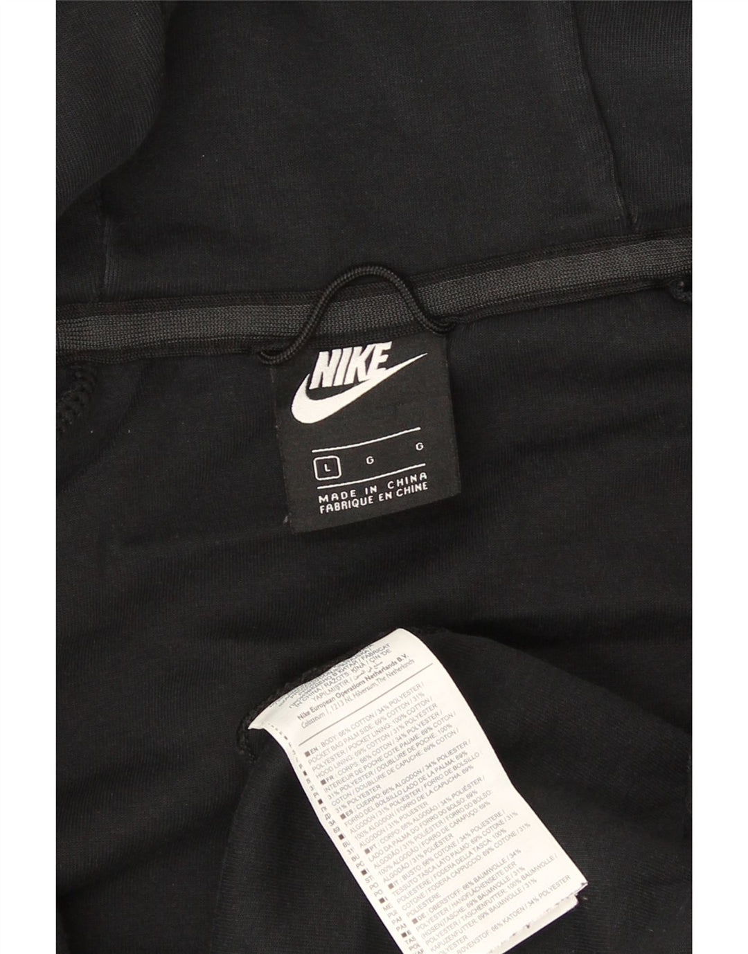 Nike Pull à capuche zippé pour homme Grand coton noir