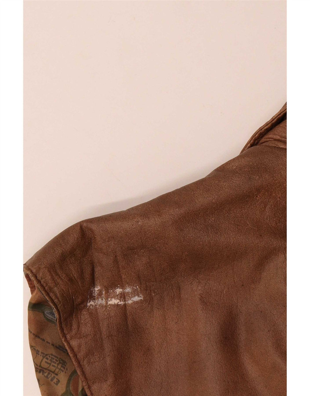 gilet en cuir homme vintage UK 40 Grand Marron