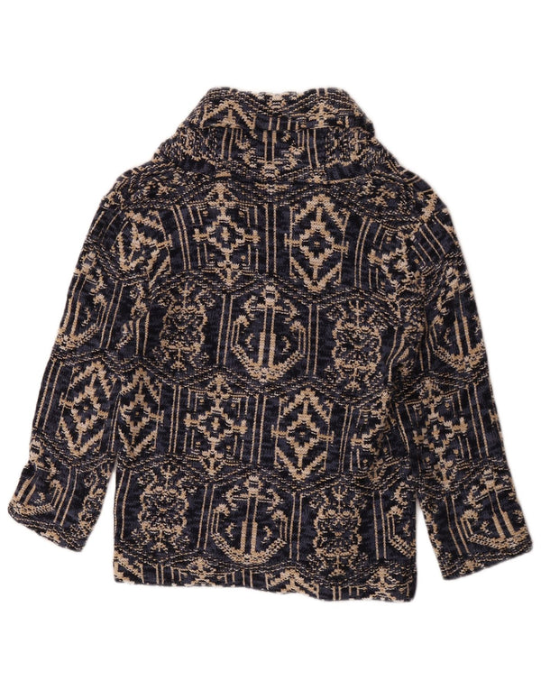 Ralph Lauren Pull cardigan à motif abstrait pour femme UK 8 Small Bleu marine