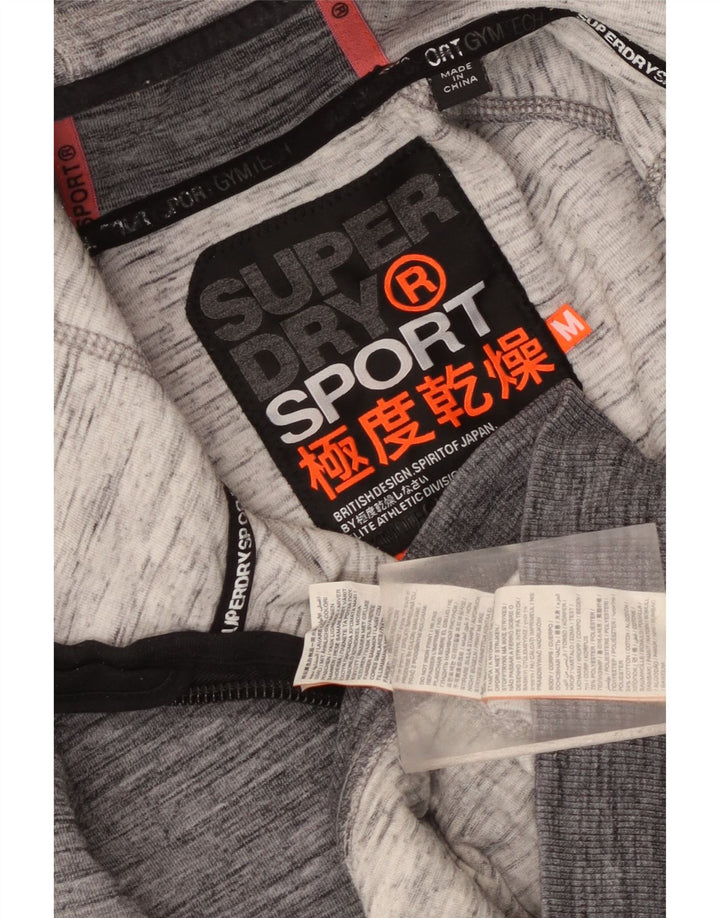 Superdry Pull à Capuche Graphique Zippé Homme Gris Moyen Moucheté Polyester