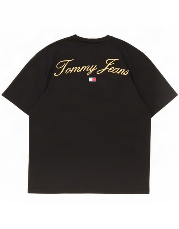 Tommy Hilfiger T-Shirt Graphique Homme Noir Moyen Coton