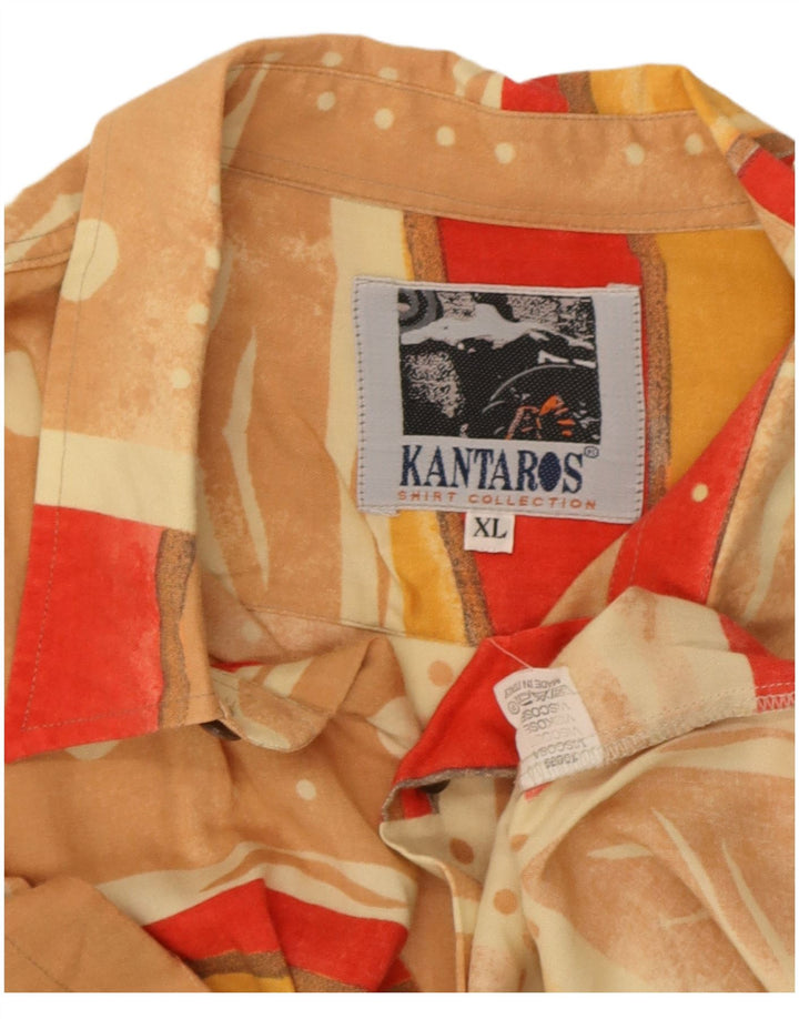 Kantaros Chemise à Manches Courtes Homme XL Multicolore Patchwork Viscose