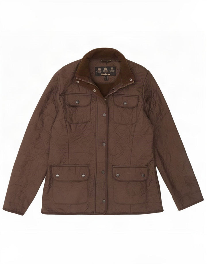 Barbour Veste matelassée pour femme UK 12 Polyester marron moyen