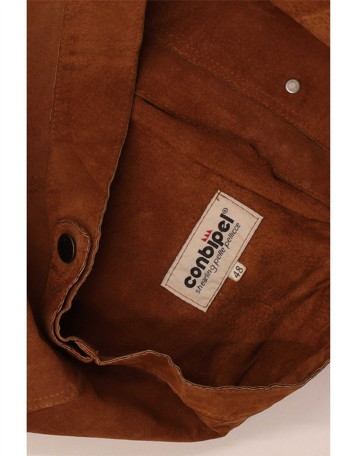Conbipel Blouson Bomber En Daim Homme IT 48 Cuir Marron Moyen Classique