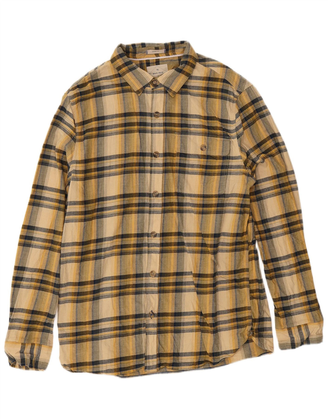 Chemise White Stuff Homme Flannel Large Carreaux Jaunes Coton