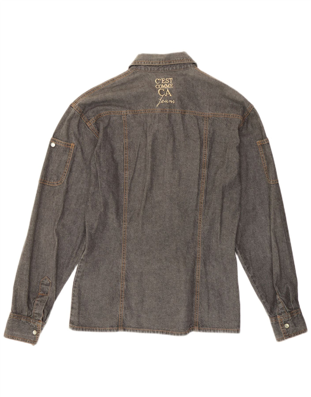 C'EST COMMECA Chemise en Jean Femme UK 16 Large Gris