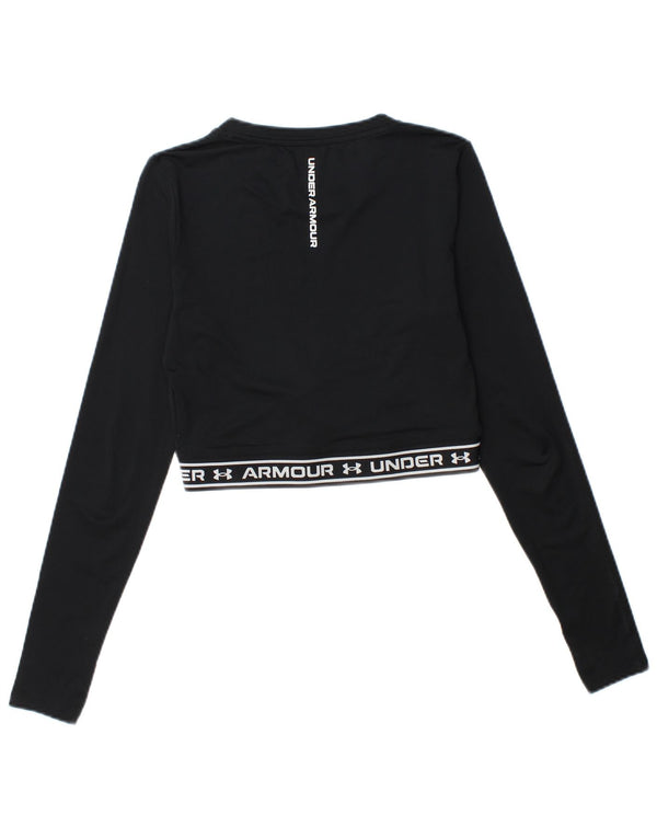 Under Armour Haut court graphique à manches longues pour femme UK 10 Petit Noir