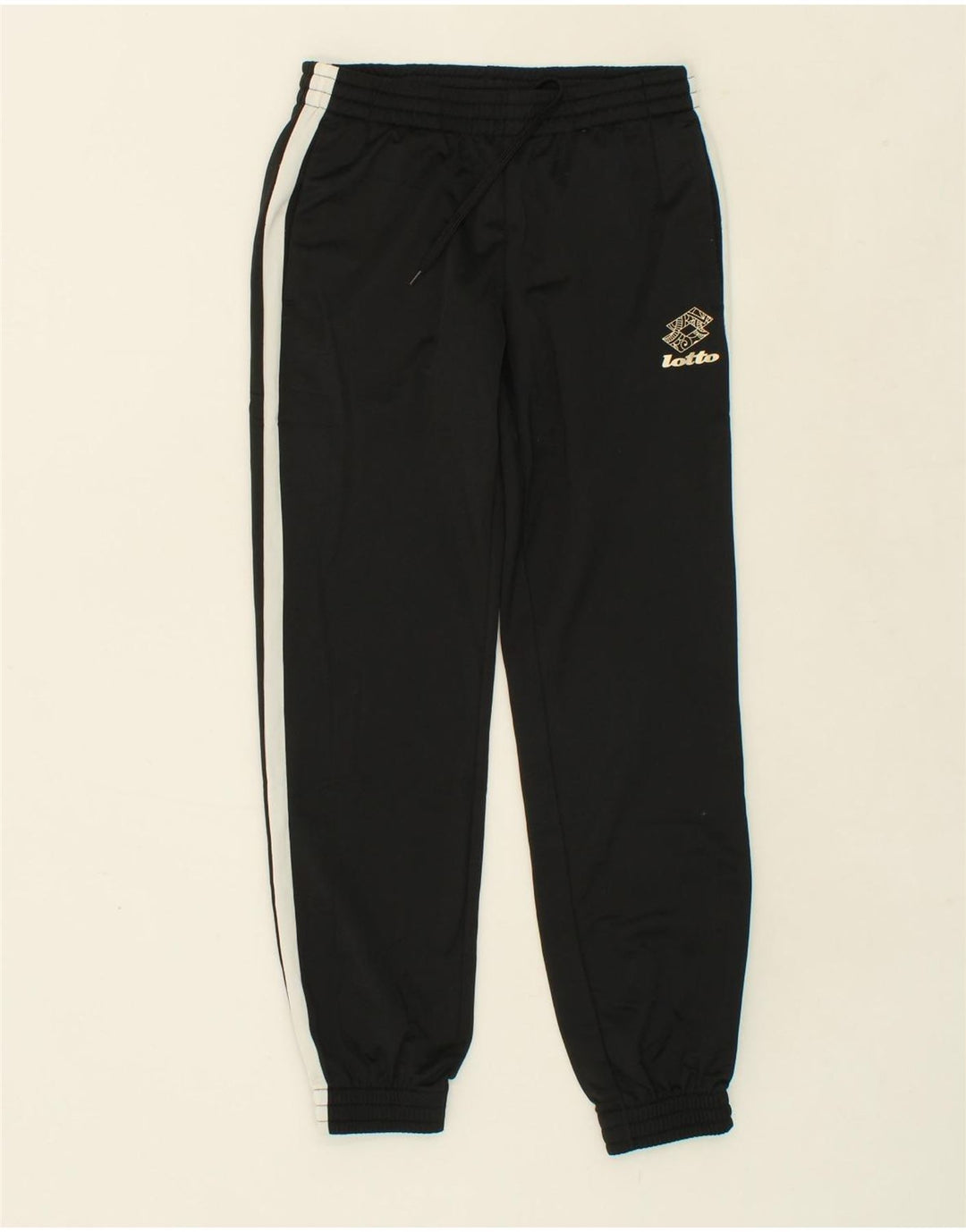 LOTTO Womens Tracksuit Trousers Joggers UK 12 Medium Black Vintage Lotto and Second-Hand Lotto from Messina Hembry 