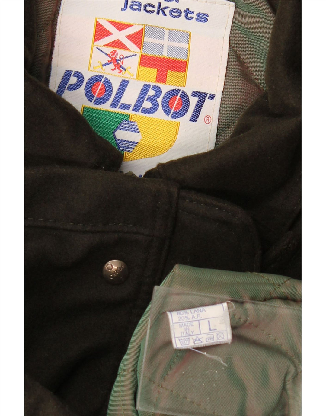 POLBOT Manteau à capuche pour homme UK 40 Large Kaki Laine