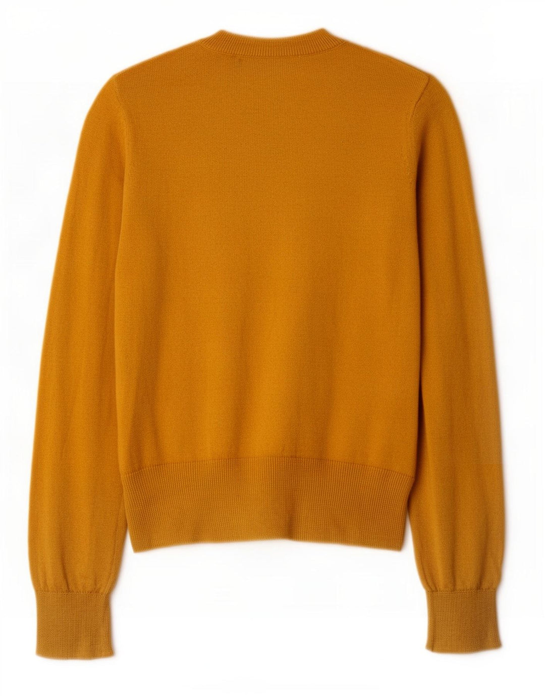 Zara Pull court à col rond pour femme UK 10 Petit jaune Polyester