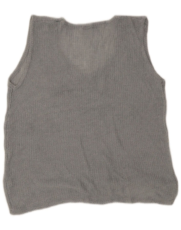 Zara Débardeur surdimensionné pour femme UK 14 Acrylique gris moyen