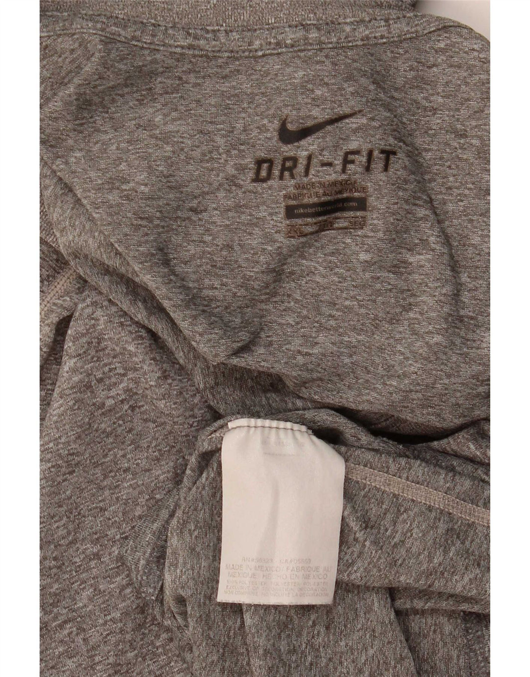 Nike Mens Dri Fit T-Shirt Top 2XL Gris Moucheté Polyester